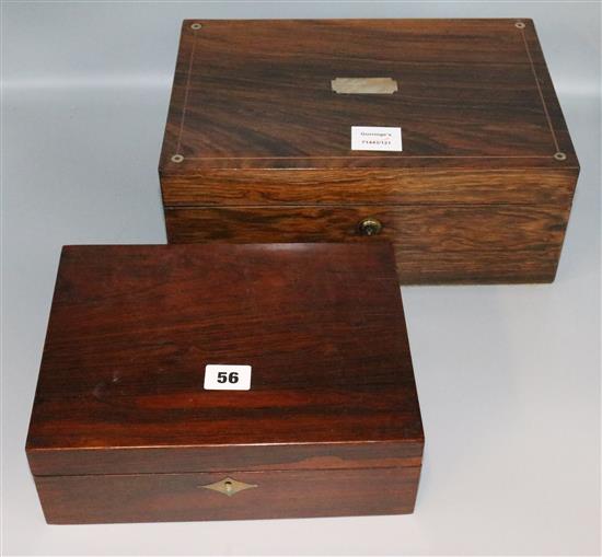 2 Victorian work boxes